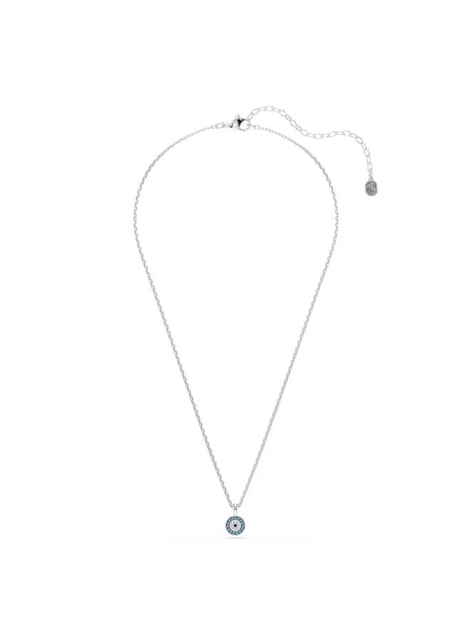 سواروفسكي قلادة بدلاية عين الحسود مطلية بالروديوم